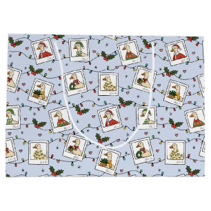 Hand Drawn Christmas Geese - Large Gift Bag