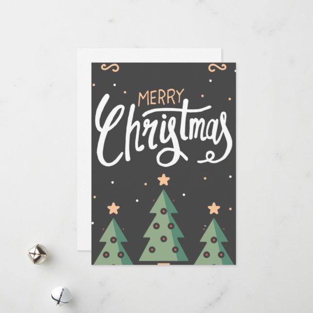 HAND DRAWN CHRISTMAS HOLIDAY CARD (Front/Back In Situ)