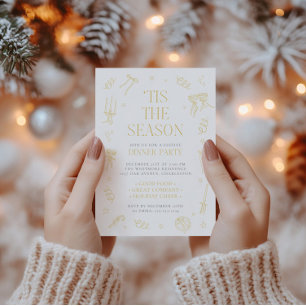 Hand Drawn Christmas Holiday Dinner Party Invite