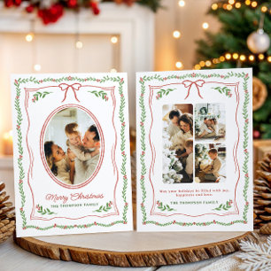 Hand Drawn Christmas Holiday Photo Collage Card
