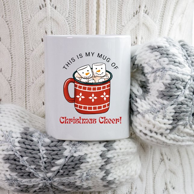 Hand drawn Christmas hot cocoa Fun Christmas Cheer Coffee Mug (Creator Uploaded)