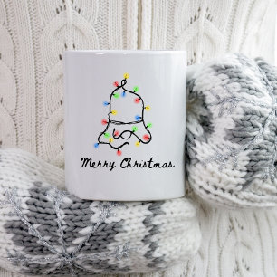 Hand Drawn Christmas Lights Merry Christmas Coffee Mug