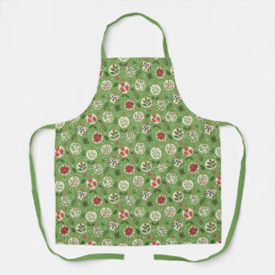 Hand Drawn Christmas Ornament Pattern Apron