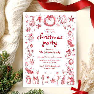 Hand Drawn Christmas Party Holiday Card