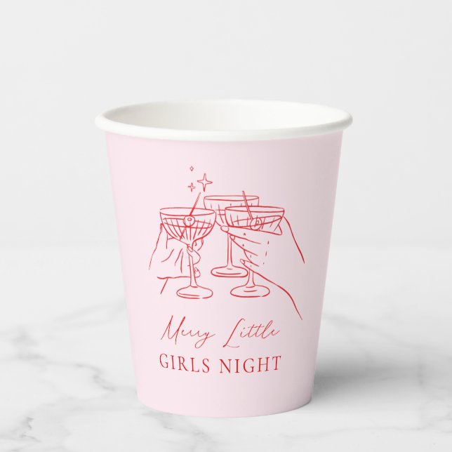 Hand Drawn Christmas Party Paper Cups (Front)