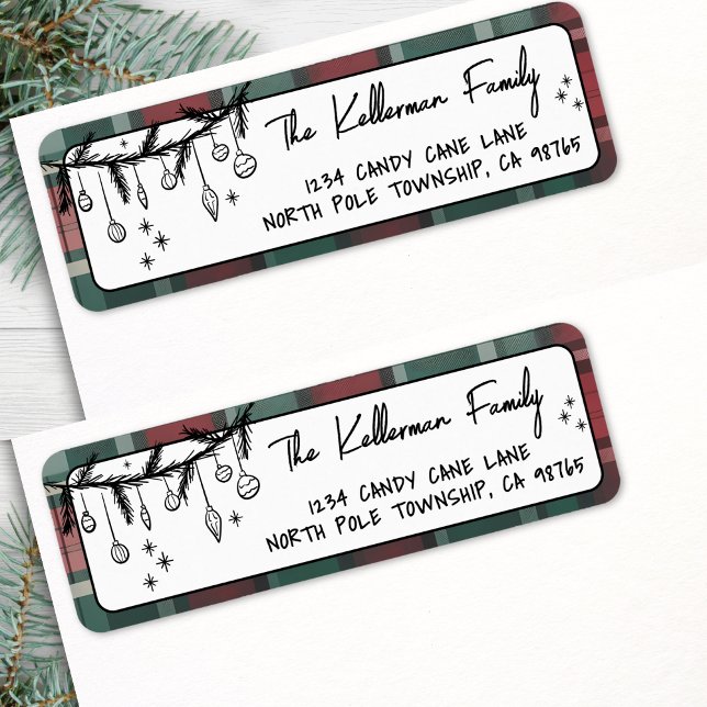 Hand Drawn Christmas Return Address (Hand Drawn Christmas Return Address label)