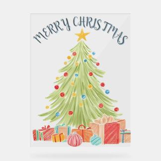 Hand-Drawn Christmas Sketch Acrylic Sign