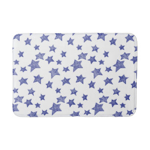 Hand drawn Christmas stars Bath Mat