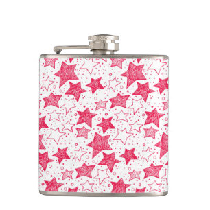 Hand drawn Christmas stars Hip Flask