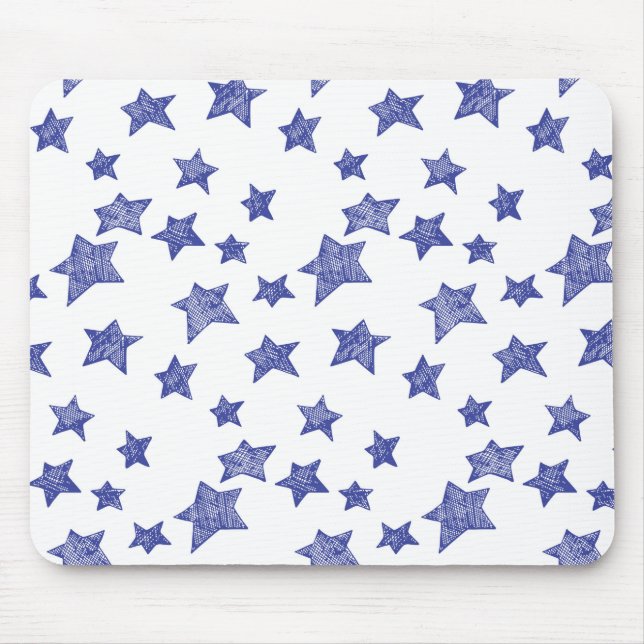 Hand drawn Christmas stars Mouse Mat (Front)
