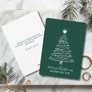 Hand-Drawn Christmas Tree Minimalist Christmas Holiday Card