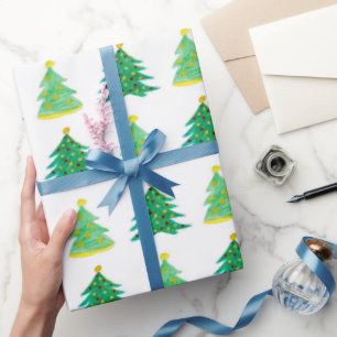 Hand drawn Christmas Tree Pattern Wrapping Paper