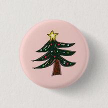Hand Drawn Christmas Tree Star Pink