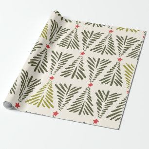 Hand Drawn Christmas Trees Wrapping Paper