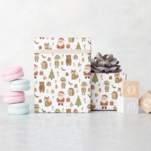 Hand Drawn Christmas Woodland Wrapping Paper Roll