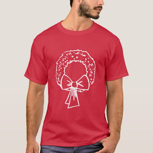Hand drawn Christmas Wreath T-Shirt (Front)