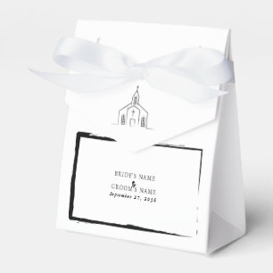 Hand Drawn Church Traditional Whimsical Wedding Favour Box
