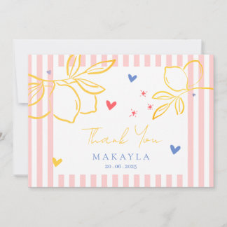 Hand Drawn Ciao Bella Lemon Bridal Shower  Thank You Card
