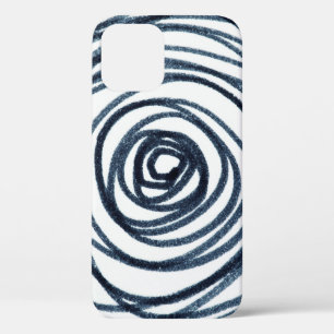 Hand-drawn circles spiral pattern with abstract do iPhone 12 case