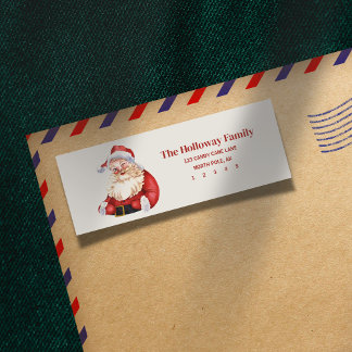Hand Drawn Classic Red Santa Return Address