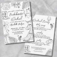 Hand Drawn Coastal Cowgirl Bachelorette Party