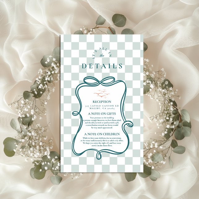 Hand-Drawn Coastal Wedding Enclosure Card (Creator Uploaded)