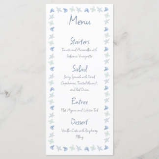 Hand drawn Coastal Wedding Menu