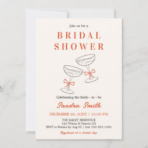 Hand Drawn Cocktail Bridal Shower Invitation