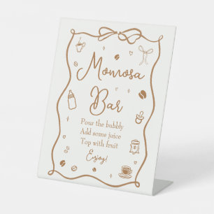 Hand Drawn Coffee Baby Shower Momosa Bar Pedestal Sign
