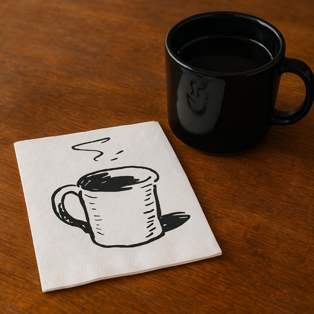 Hand Drawn Coffee Mug Sketch Minimalist Napkin (Creator Uploaded)