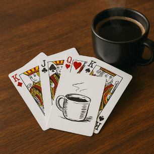 Hand Drawn Coffee Mug Sketch Minimalist Playing Cards