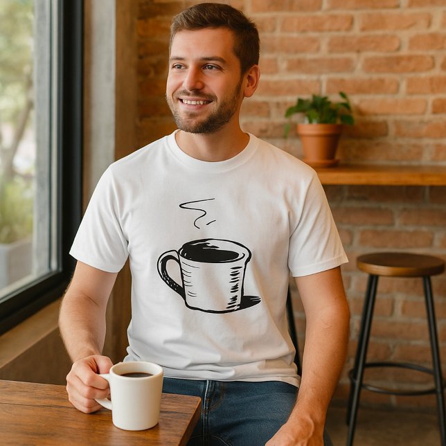 Hand Drawn Coffee Mug Sketch Minimalist T-Shirt (Creator Uploaded)