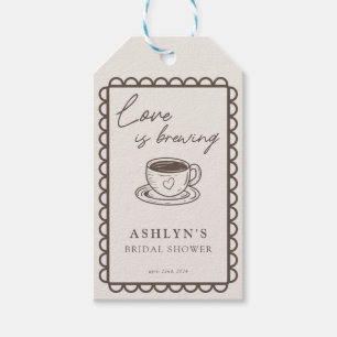 Hand Drawn Coffee Theme Bridal Shower Gift Tags