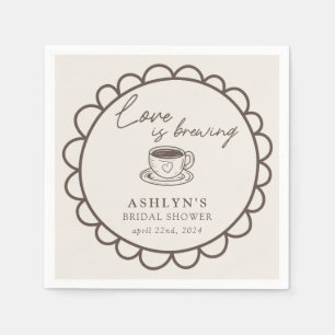 Hand Drawn Coffee Theme Bridal Shower Napkins
