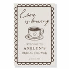 Hand Drawn Coffee Theme Bridal Shower Poster Board