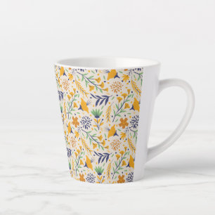 Hand Drawn Colorful Floral Pattern-23595 Latte Mug
