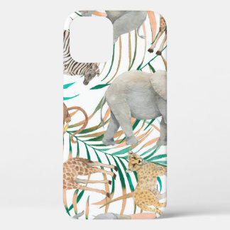 Hand drawn colorful seamless pattern with watercol iPhone 12 case
