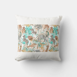 Hand drawn colorful seamless pattern with watercol cushion