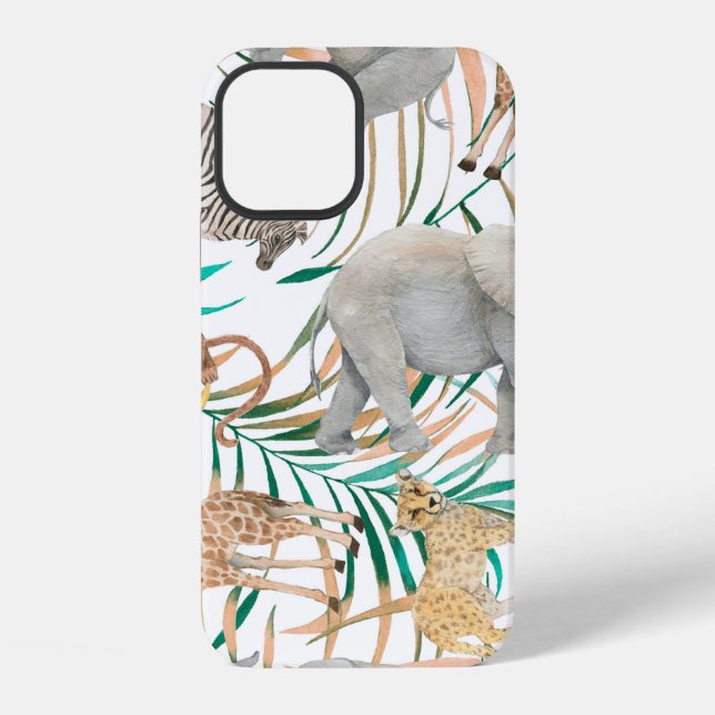 Hand drawn colorful seamless pattern with watercol iPhone case (Back)