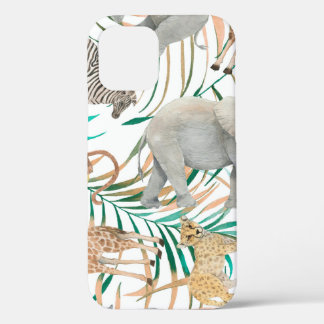 Hand drawn colorful seamless pattern with watercol iPhone 12 case