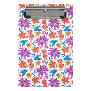 Hand Drawn Colourful Exotic Floral Pattern-70703 Mini Clipboard