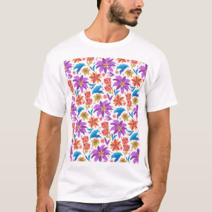 Hand Drawn Colourful Exotic Floral Pattern-70703 T-Shirt