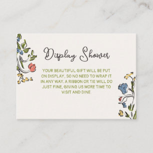 Hand Drawn Colourful Floral Bridal Shower Enclosure Card