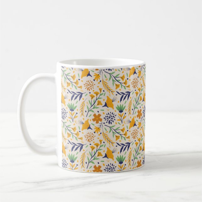 Hand Drawn Colourful Floral Pattern-23595 Coffee Mug (Left)