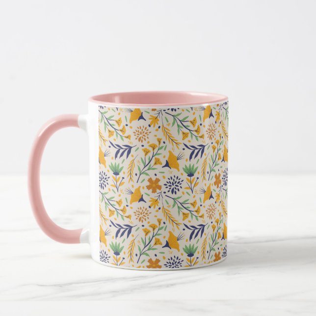 Hand Drawn Colourful Floral Pattern-23595 Mug (Left)
