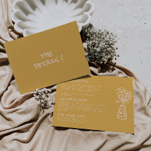 Hand Drawn Colourful Floral Vase Wedding Details 