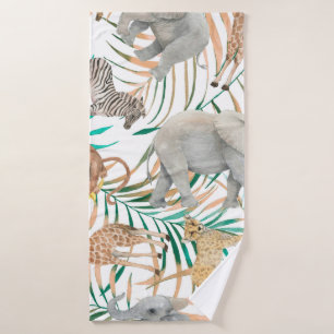 Hand drawn colourful seamless pattern with waterco bath towel
