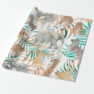 Hand drawn colourful seamless pattern with waterco wrapping paper