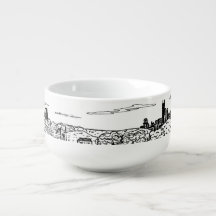 Hand Drawn Comic Style Chicago City Skyline Mug