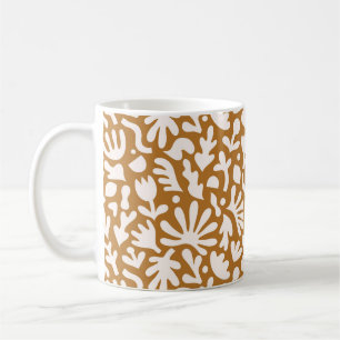 Hand drawn contemporary art collage with abstract coffee mug